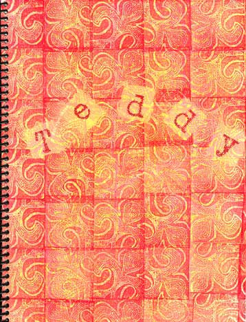 The cover of a 4-panel comic notebook featuring stamps from Red Castle and MaVinic's Reliquary.