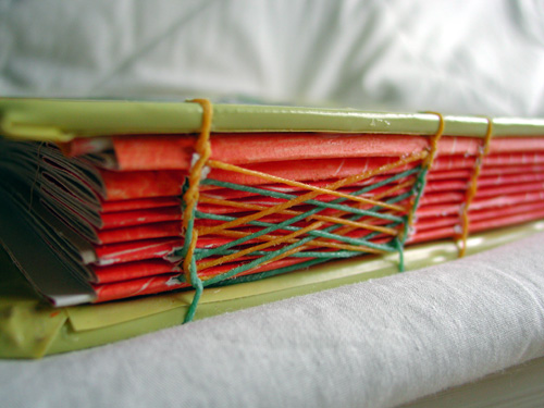 An elaborate, decorative and longlasting form of binding has been used for this book.