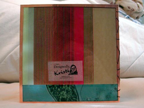 A view of the coordinating back cover of the inner journal.