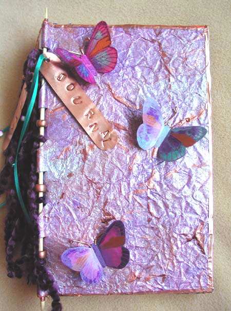 A faux momi covered piano hinge journal created for a Ya-Ya Sisterhood mingle.