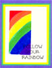 A rainbow colored shadow stamp.
