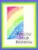 A second printing of the previous rainbow shadow stamped card.