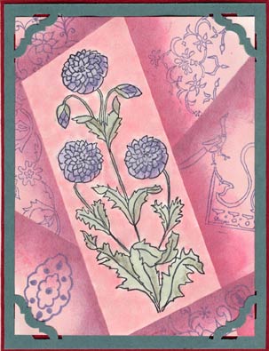 An Indian floral grid technique card featuring images from Ink-n-Rubber Expressions.