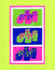 An Andy Warhol-inspired card featuring chunky platform shoes.