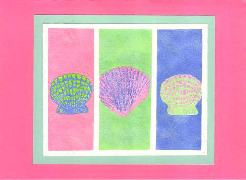 A summery version of Warhol-inspired stamping.
