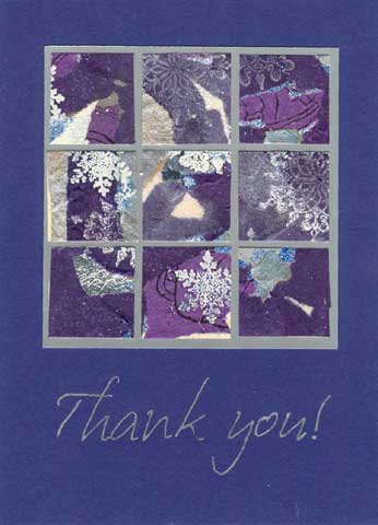 A thank you card featuring the serendipity technique.