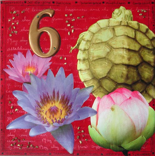 Experience the passage towards spiritual enlightenment in the pictures and words of this mixed media collage by Kristi Schueler.