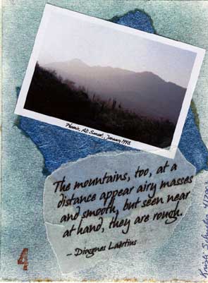 Kristi's page in Peggy's Mountain-themed deco.