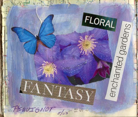 Kathleen's deco page using acrylics and found papers.