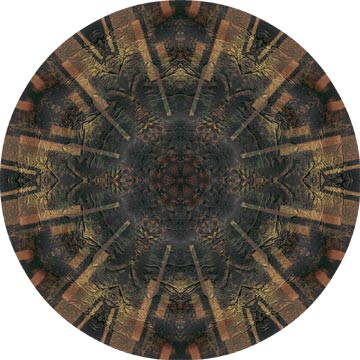 This black and metallic mandala was made from an art journal page.