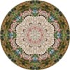 This mandala is made from a stone pillar covered in fall leaves.