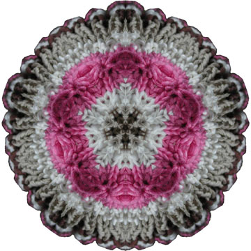 This yummy mandala is not made from ice cream, but rather a hand knit hat.