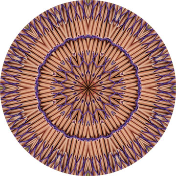 This mandala was created from a photograph of an intricatly stitched exposed spine book.