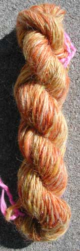 A mix of orange and yellow fibers from a Bountiful grab bag.