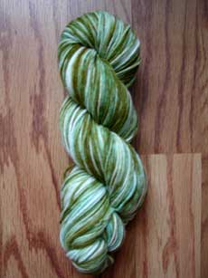 Half of the Bayou hand dyed yarn in skein form.
