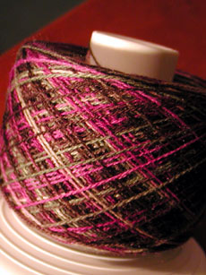 Lorna's Laces, Helen's Lace in Vera on the ball winder.