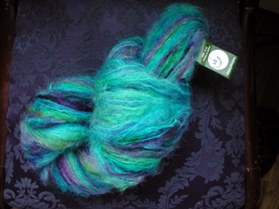 Colinette Mohair, color 26, Turquoise.