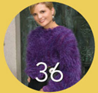 Big purple fuzzy shrug on backwards!
