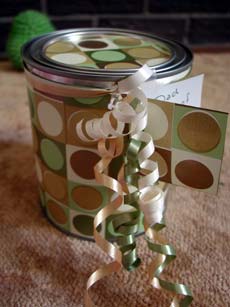 My dad's pine socks packaged and ready to give.