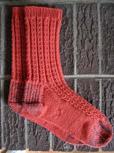 DH Dimple socks after blocking.