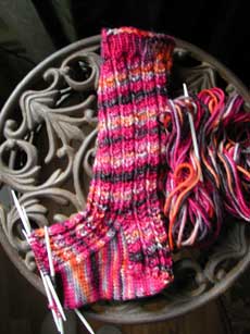Dimple sock #2 in progress.