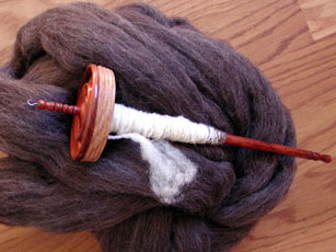 My oak and bubinga drop spindle.