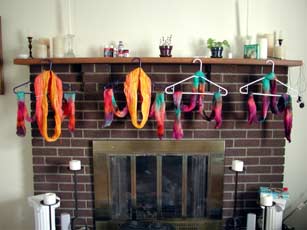 Fireplace is decked out like Christmas, but in April!