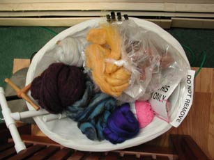 My spinning basket of goodies!