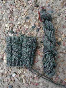Final homework for spinning class II. Click for larger look at swatch.