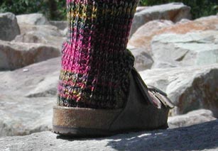 A filler photo for the Flatiron sock pattern.