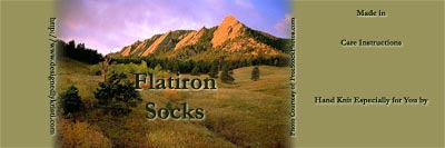 The free sock wrapper that comes with the purchase of the Flatiron Clog Socks pattern from Designedly, Kristi.