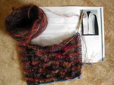 nearly 3 pattern repeats of the Stahman Alberta Seaman Scarf