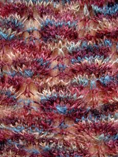 Stitch and yarn detail of grandma's mohair scarf.