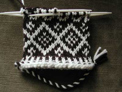 The cuffs of Mittens from Halland from Folk Mittens