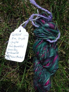My first hank of hand spun yarn on my own wheel.