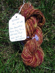 My second hank of handspun using Bountiful grab bag fiber again.