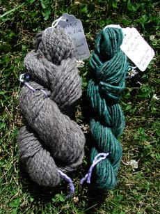 My third and fourth hanks of handspun yarn.