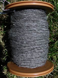 3 oz of medium grade wool blend from a local shop.