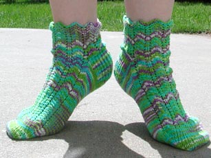 Heatwave socks by Designedly, Kristi done and modeled!