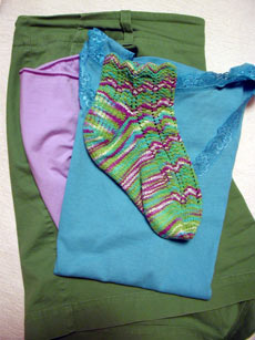 Evidence that I now dress to match my socks!