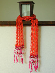 Completed Hot Beads scarf.