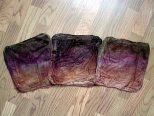 Mendocine Hedges silk hankies from Chasing Rainbows Dyeworks.