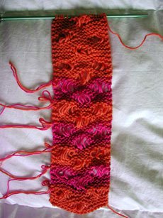 Miami Waves scarf in process.