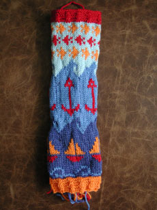 Nautical Blankie swatch is nearly complete!