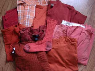 An entire orange wardrobe!