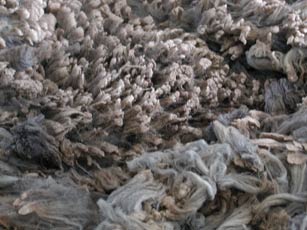 A look at the rolled out fleece with the tip end up.