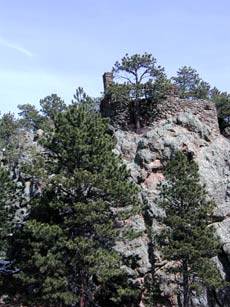 Some old ruins viewed near the public library in downtown Estes Park.