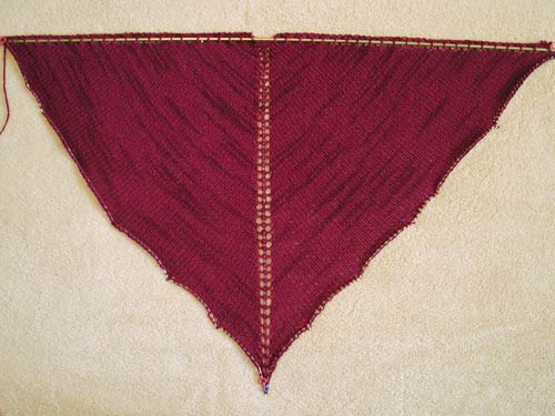 Seraphim Shawl at row 92 of completion.