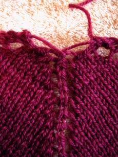 The cast-on area of my Seraphim shawl.