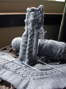 The second Sockapalooza Spearfish Sock in progress as of the of SnB on 3-7-05
